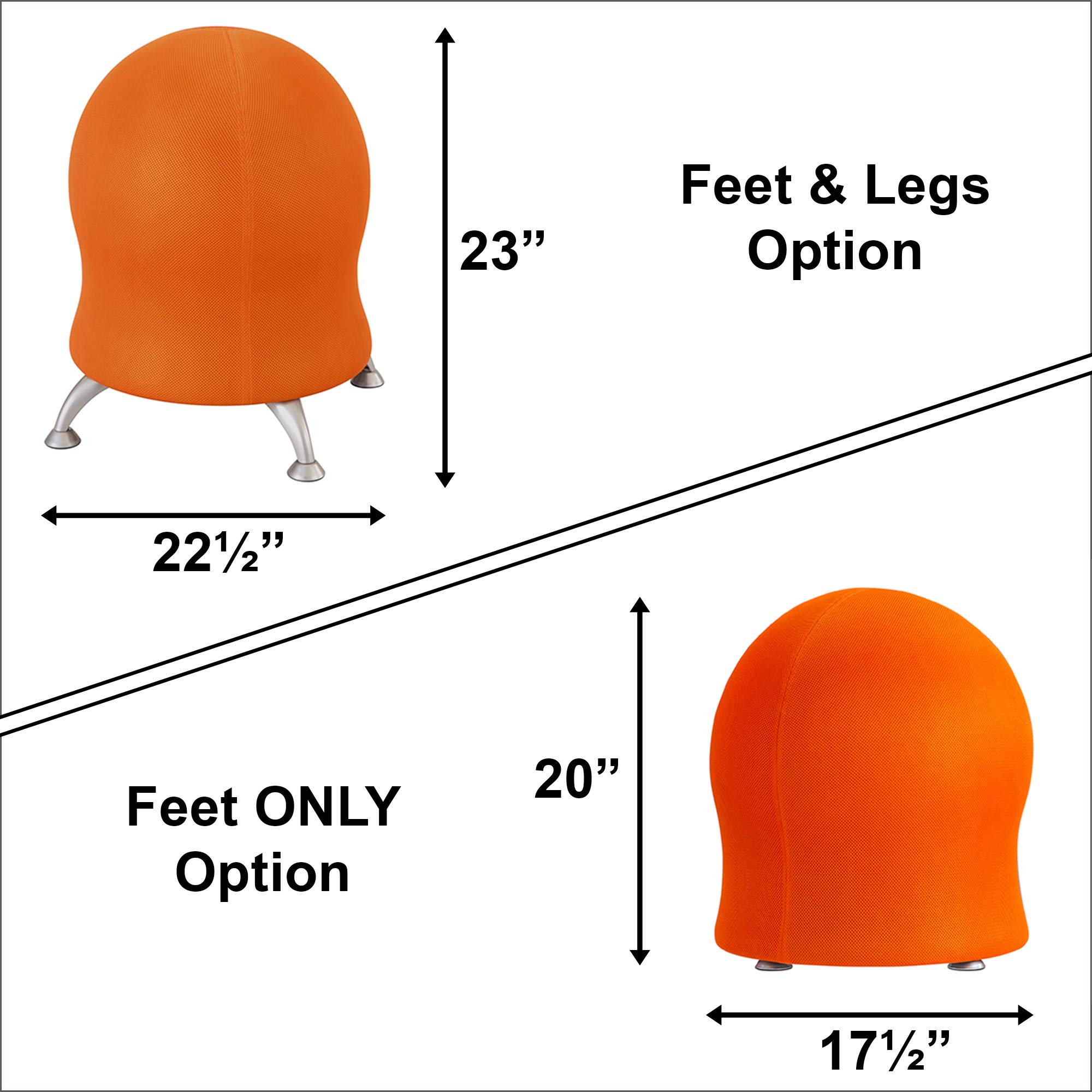 Safco Zenergy Ball Chair - Anti-Burst Inflatable Active Seating for Home Office, Classroom & Workspace - Perfect for Ergonomic Sitting, Yoga, and Focus Enhancement