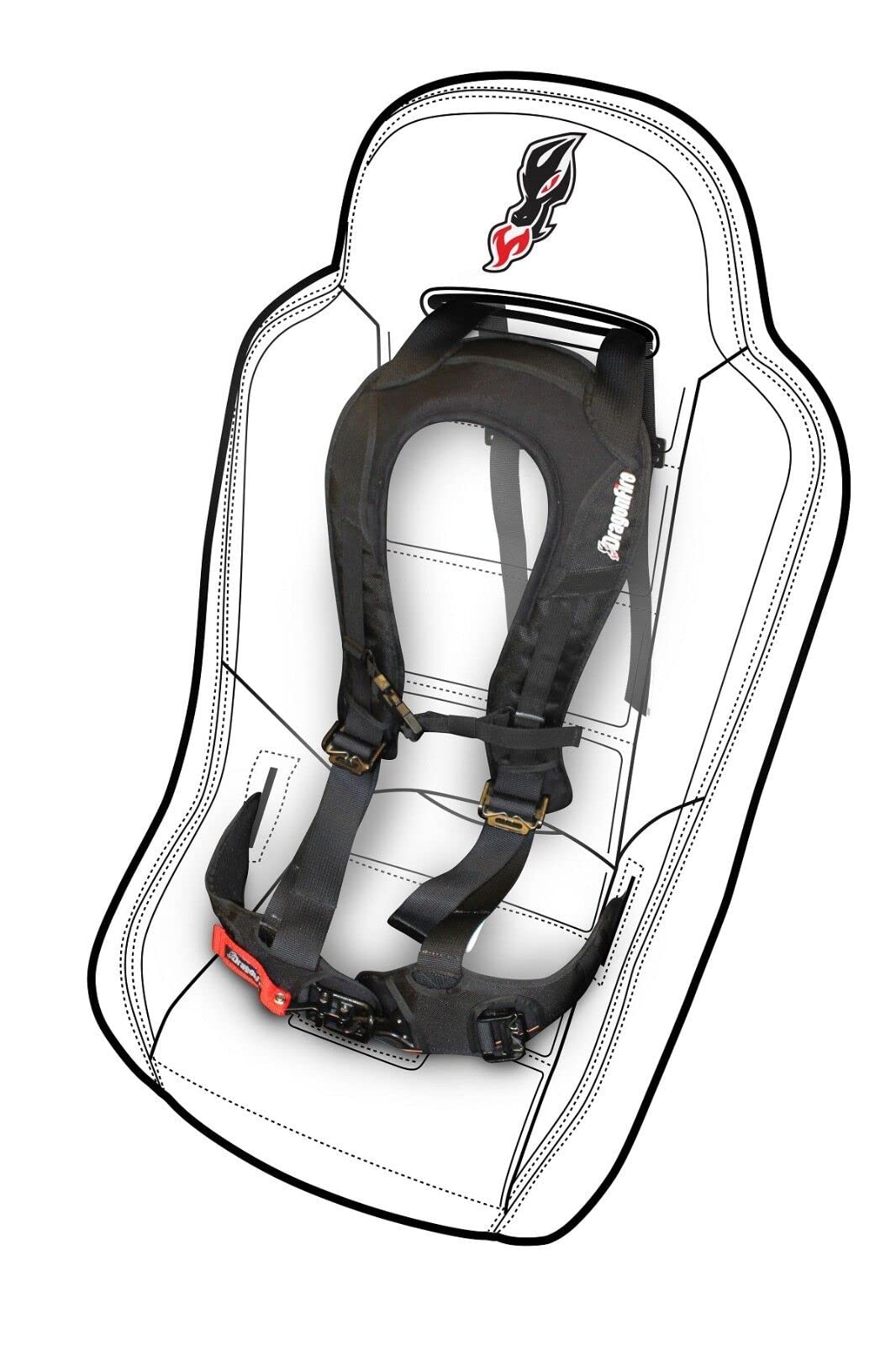 Dragonfire Racing Black Evo Harness - High Performance Racing Harness for Cars, Trucks & Off-Road Vehicles | Safety Restraint System for Motorsports & Adventure Driving