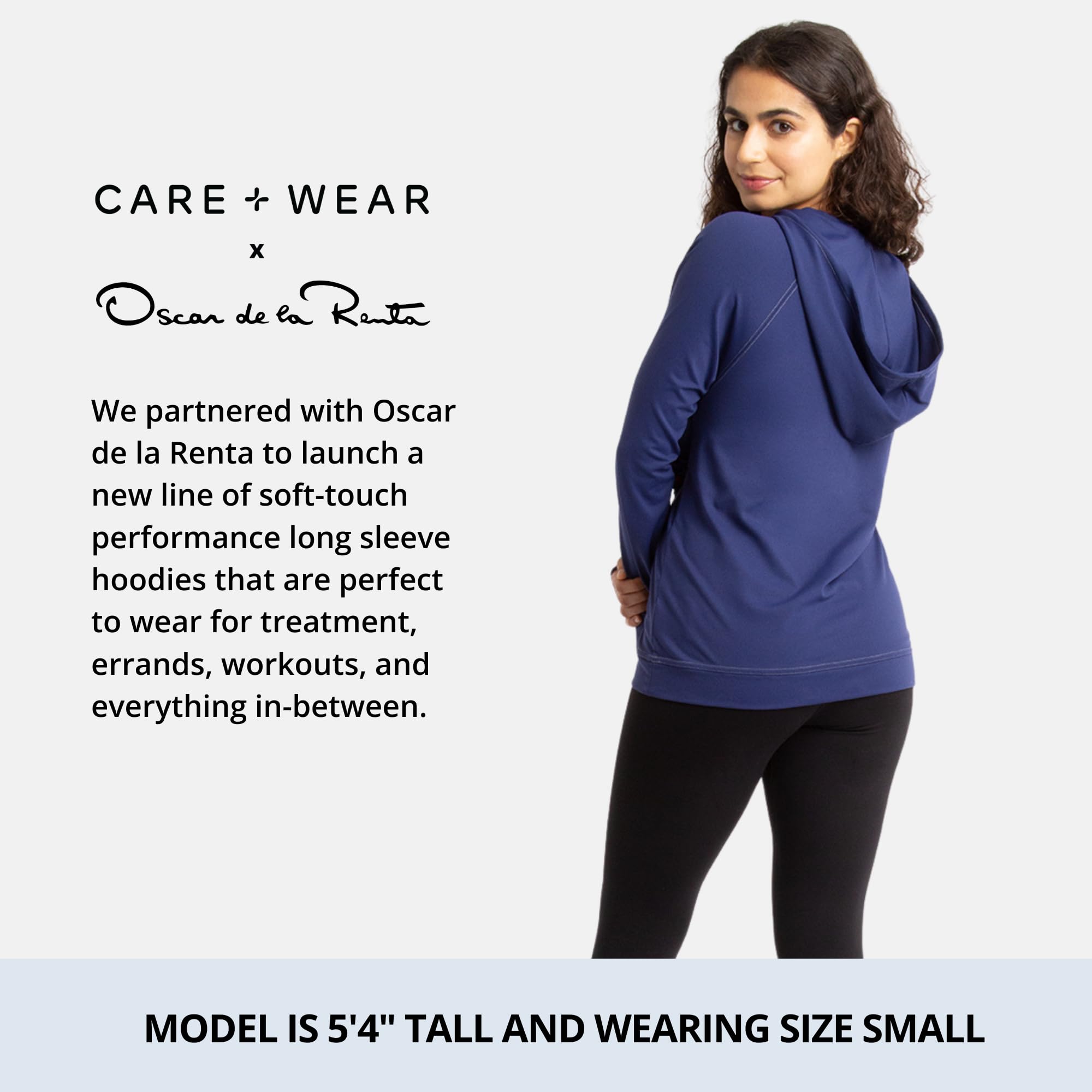 Care+Wear Women's Hoodies by Oscar de la Renta - Soft Port Access Sweatshirts for Comfort & Style | Perfect for Hospital Visits, Chemo Treatments & Cozy Loungewear