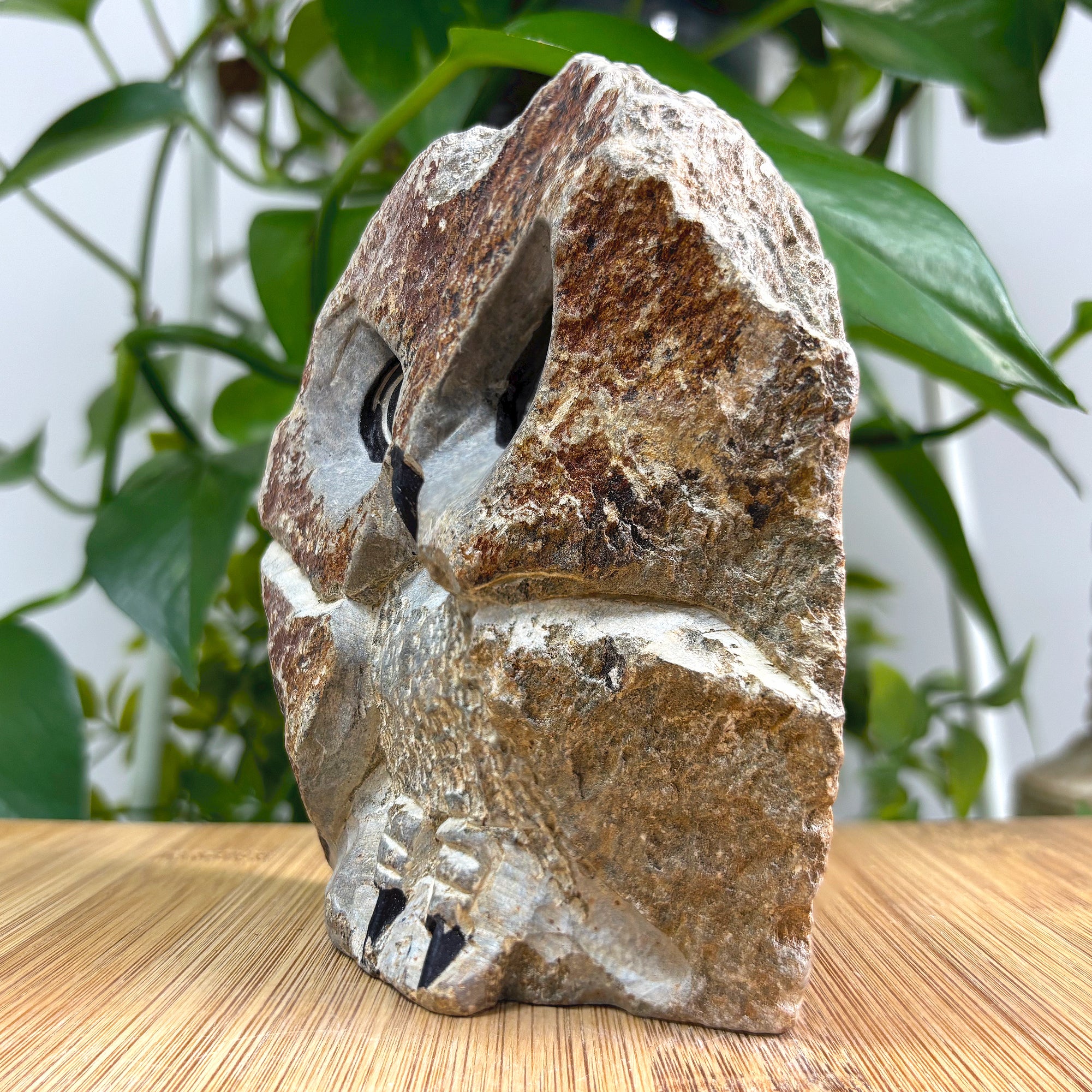 Hand Carved Natural Serpentine Owl Figurine - Crystal Gemstone Healing Statue for Home Decor & Spiritual Wellness | RAN464 | Perfect for Meditation Spaces, Office Desk & Gift Giving