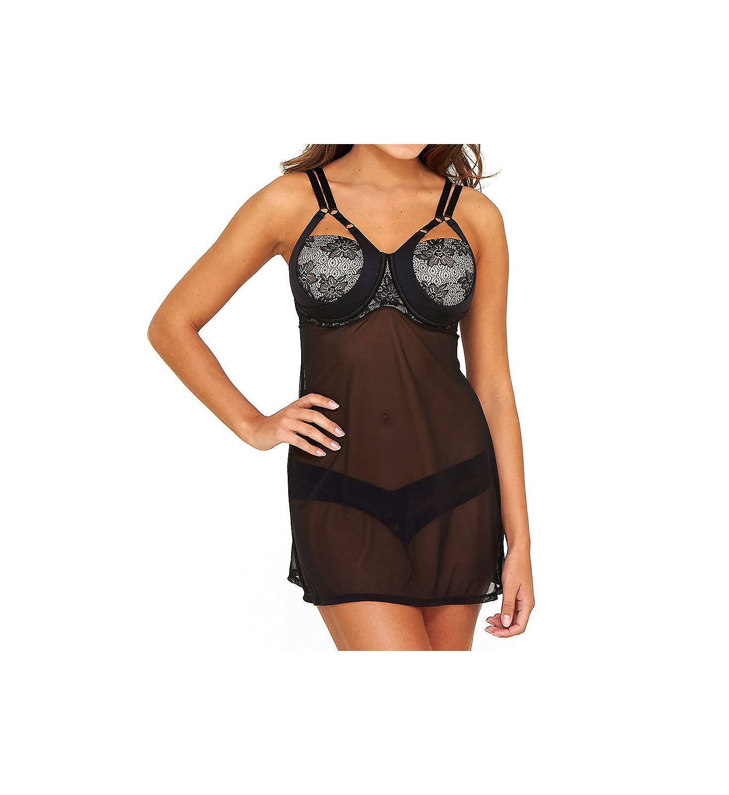 NightLift Women's Sexy Lace Babydoll Nightie - Soft Sheer Chemise for Romantic Nights & Special Occasions