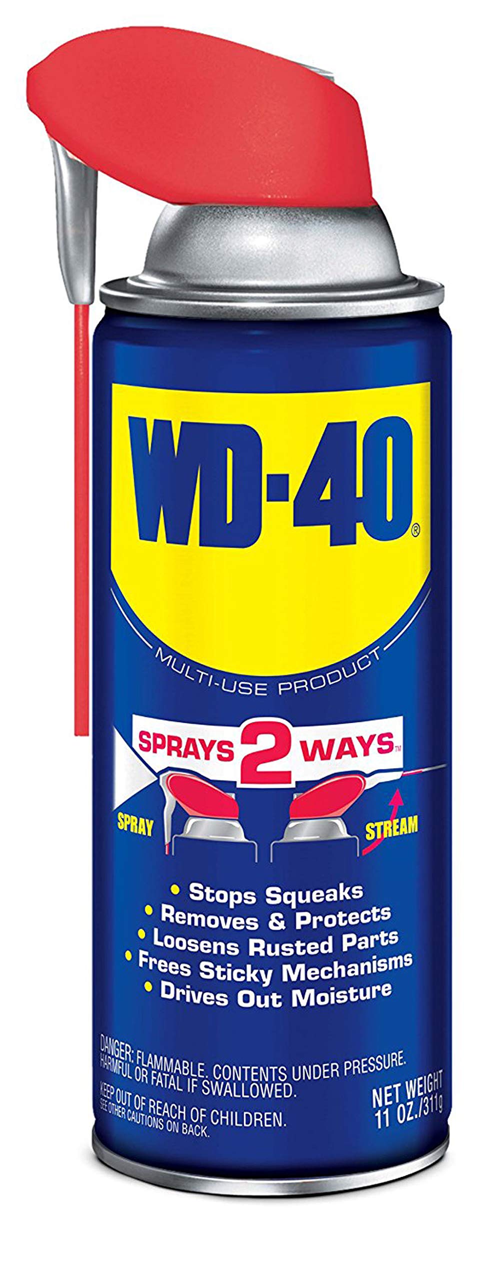 WD-40 Multi-Use Lubricant with Smart Straw Spray - 2-Way Application, 11 oz Can - Perfect for Home Maintenance, Automotive Care & DIY Projects