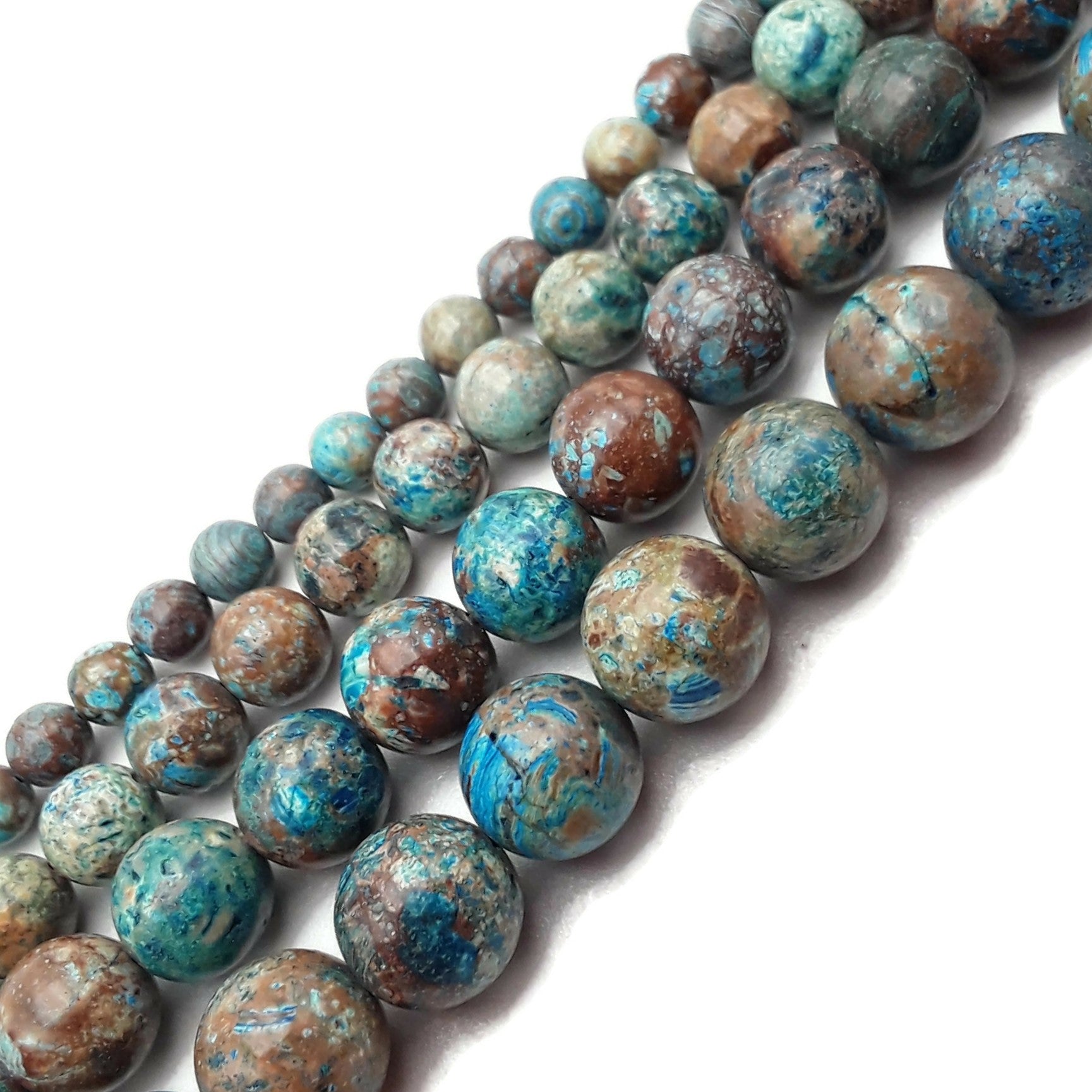 Blue Calsilica Jasper Smooth Round Beads 4mm-18mm 15.5 Inch Strand for Jewelry Making, DIY Crafts & Healing Crystal Bracelets - Natural Stone Beads for Necklaces, Bracelets & Spiritual Meditation