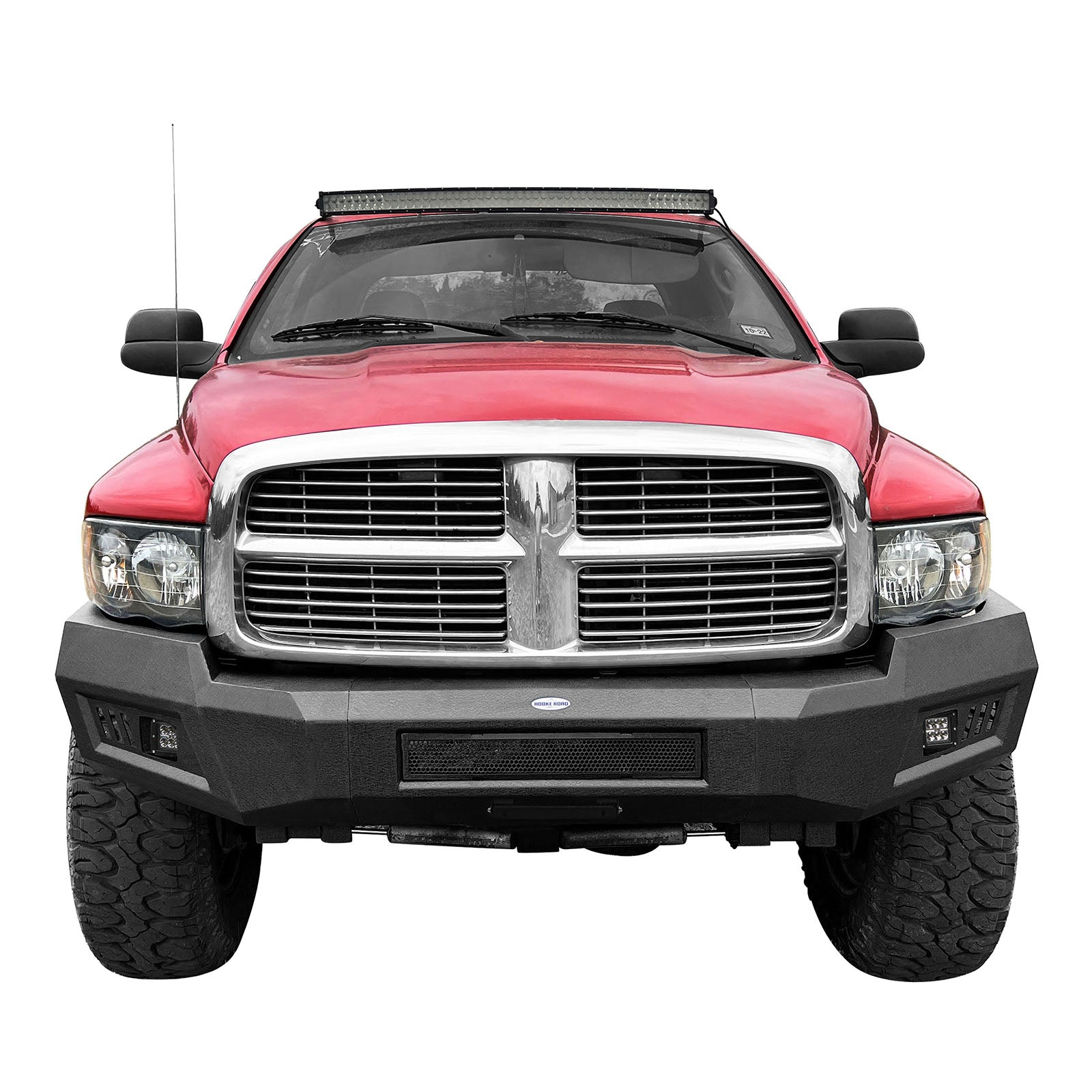 Hooke Road Heavy Duty Steel Front Bumper Replacement for 2003-2005 Dodge Ram 2500/3500 - Off-Road Protection & Towing Enhancement | Perfect for Truck Upgrades, Work Sites & Adventure Vehicles