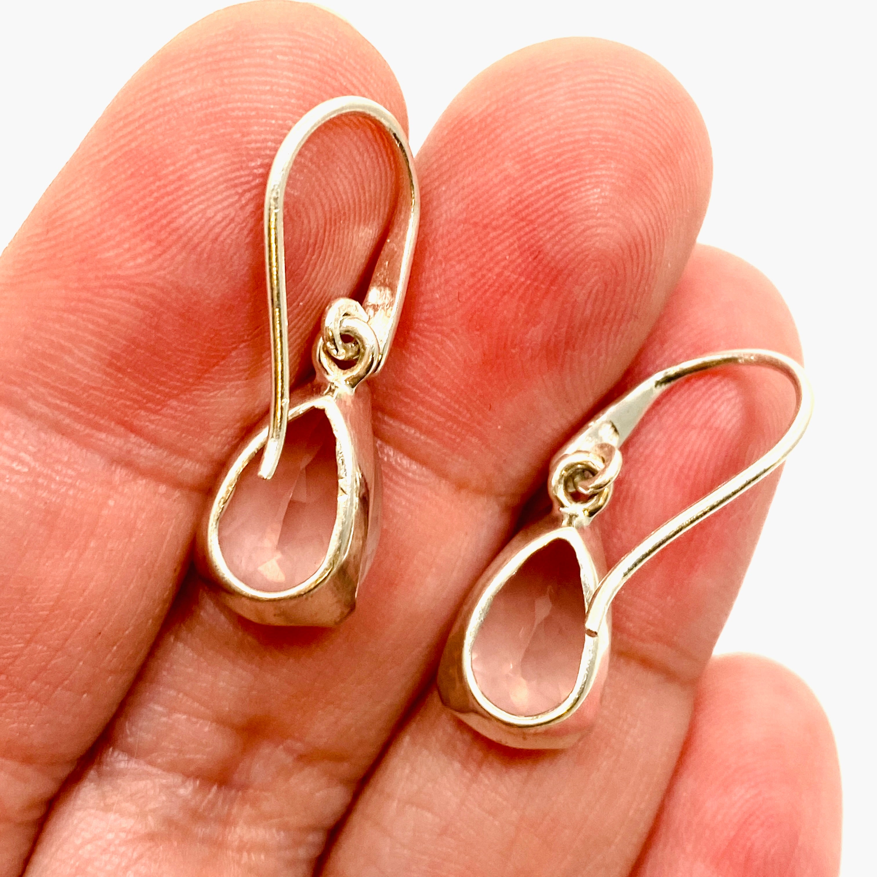 Rose Quartz Teardrop Faceted Earrings for Women - Dainty Crystal Drop Dangle Jewelry - Perfect for Wedding, Party & Everyday Wear