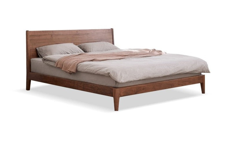 Solid Black Walnut Wood Bed Frame - Queen Size, Natural Wood Grain, Sturdy Platform Bed - Perfect for Modern, Farmhouse & Rustic Bedroom Decor