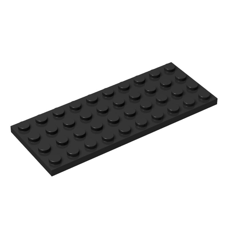 20-Piece 4x10 Classic Black Lego-Compatible Building Plates Bulk Set - Flat Bricks for Creative Construction Projects (Color: Black) | Perfect for DIY Lego Models, MOC Builds & Kids' STEM Learning Activities