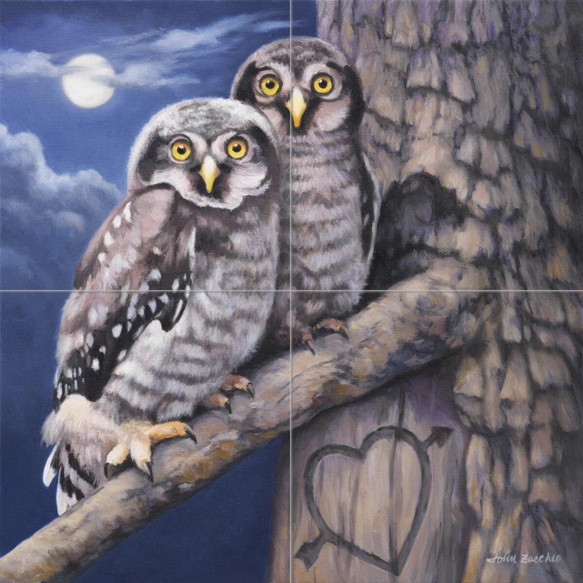 Ceramic Backsplash Tile Mural - Majestic Bird of Prey Design for Kitchen & Bathroom Decor - John Zaccheo 'Mates for Life' Collection - Perfect for Modern Home Renovation and Stylish Interior Upgrades