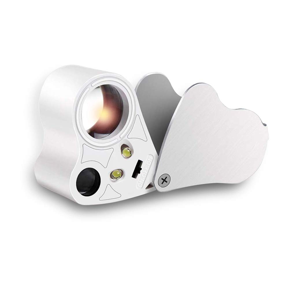 AlfaView 30X 60X LED Illuminated Jewelry Loupe - Professional Jewelers Eye Magnifier for Gems, Antiques, Coins, Rocks, Stamps & Watches - Perfect for Gemologists, Collectors & Hobbyists