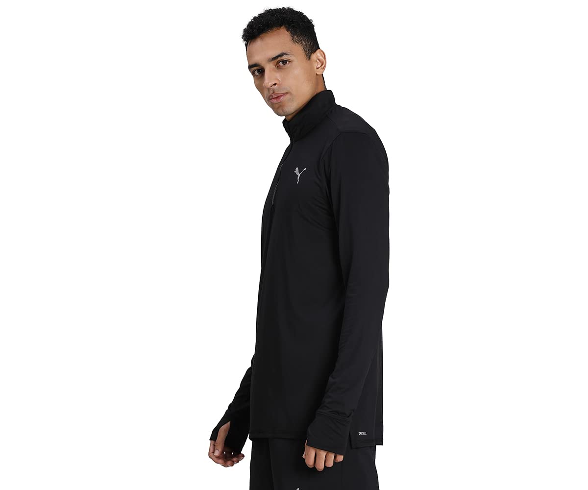 PUMA Men's Run Favourite 1/4 Zip Running Shirt - Lightweight Performance Track Top for Jogging & Gym Workouts - Black Athletic Wear for Fitness Training & Outdoor Sports