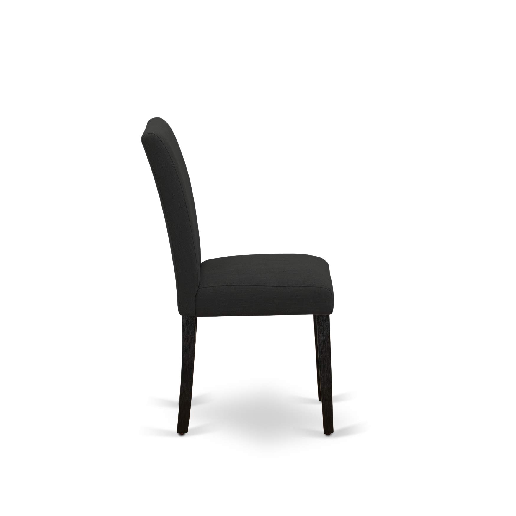 East West Furniture 5-Piece Kitchen Dining Set - 36x60 Inch Rectangle Table with X-Legs & 4 Black Linen Upholstered Chairs - Modern Dining Room Furniture for Small Spaces, Breakfast Nook, Apartment, and Family Gatherings