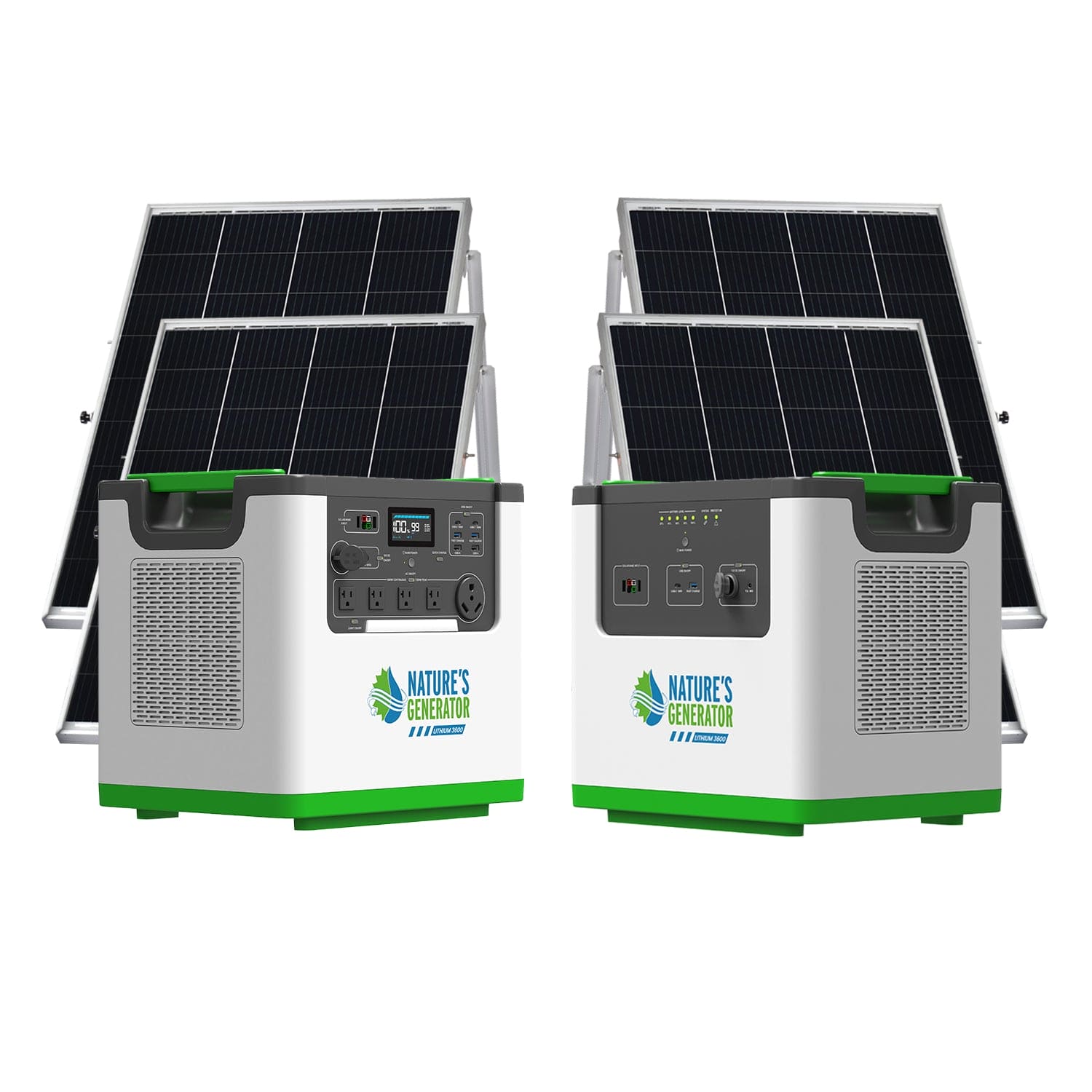 Nature's Generator Lithium 3600 Solar Power Station - Portable Solar Generator for Camping, RV, Emergency Backup & Off-Grid Power (3000W, 3600Wh)
