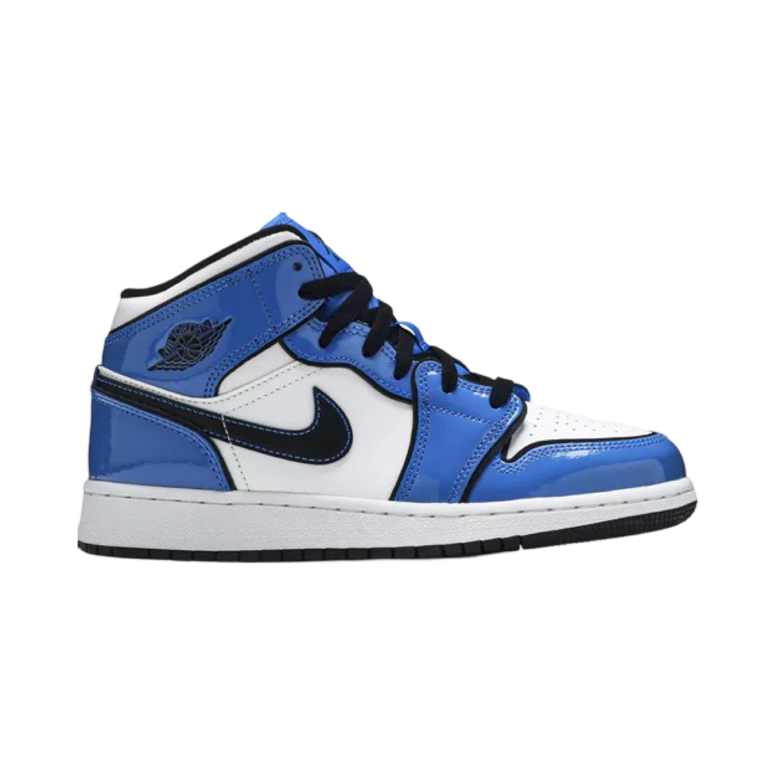 Air Jordan 1 Mid GS Sneakers - Signal Blue, White & Black Basketball Shoes for Girls - Perfect for School, Sports & Casual Wear