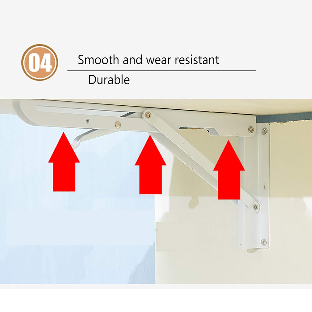 Wall-Mounted Drop-Leaf Table - Space Saving Floating Wooden Desk for Home Office, Laundry Room & Small Spaces - Perfect as Computer Desk, Workstation or Foldable Dining Table