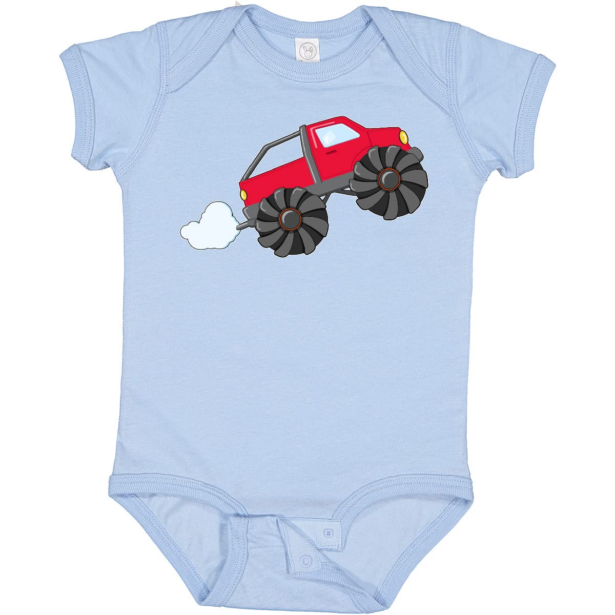 Inktastic Red Monster Truck Action Baby Bodysuit - Cute & Comfortable Infant Onesie for Boys & Girls - Perfect for Playtime, Birthday Gifts & Family Events