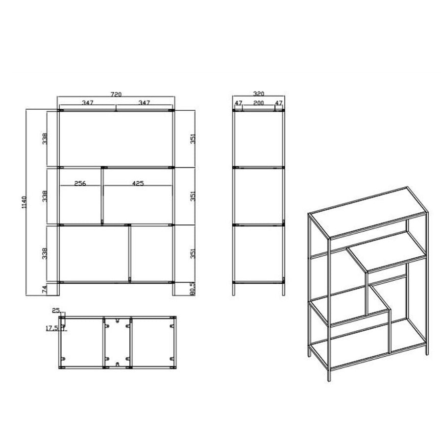 INFINITY 5-Tier Heavy Duty Metal Shelving Unit 72x114cm, Black - Perfect for Garage Storage, Closet Organization & Home Office Use