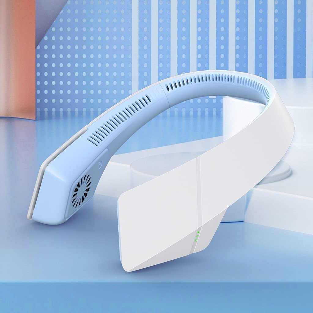 Jiaanu Portable Mini Bladeless Neck Fan - USB Rechargeable, Ultra Quiet, Wearable Personal Cooler for Sports, Office, Travel & Outdoor Activities (Color: C) - Perfect for Gym, Hiking, and Summer Heat Relief