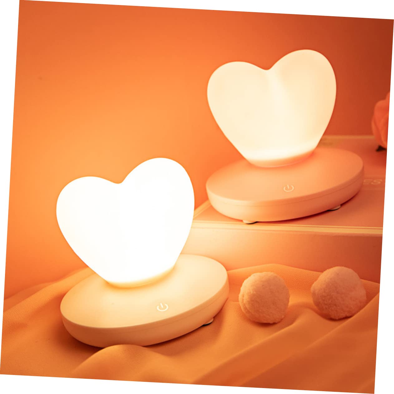 Artibetter Rechargeable Heart-Shaped LED Night Light for Baby & Kids - Soft Glow Nursery Lamp, Bedside Light for Boys & Girls Rooms - Perfect for Bedtime, Feeding & Soothing