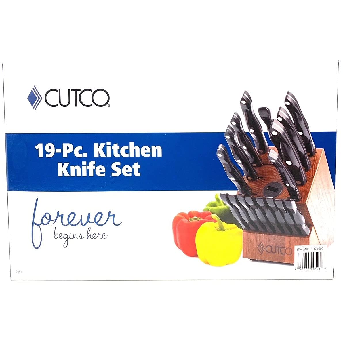 Premium Cutco 19-Piece Kitchen Knife Set with Cherry Wood Stand - High-Quality Stainless Steel Knives for Professional Chefs & Home Cooking - Perfect for Slicing, Dicing, Chopping & Food Prep