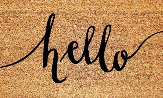 18 x 30 HELLO Non-Slip Outdoor Door Mat - Durable Welcome Mat for Front Entryway, Porch & Patio - Waterproof & Weather Resistant for Year-Round Use
