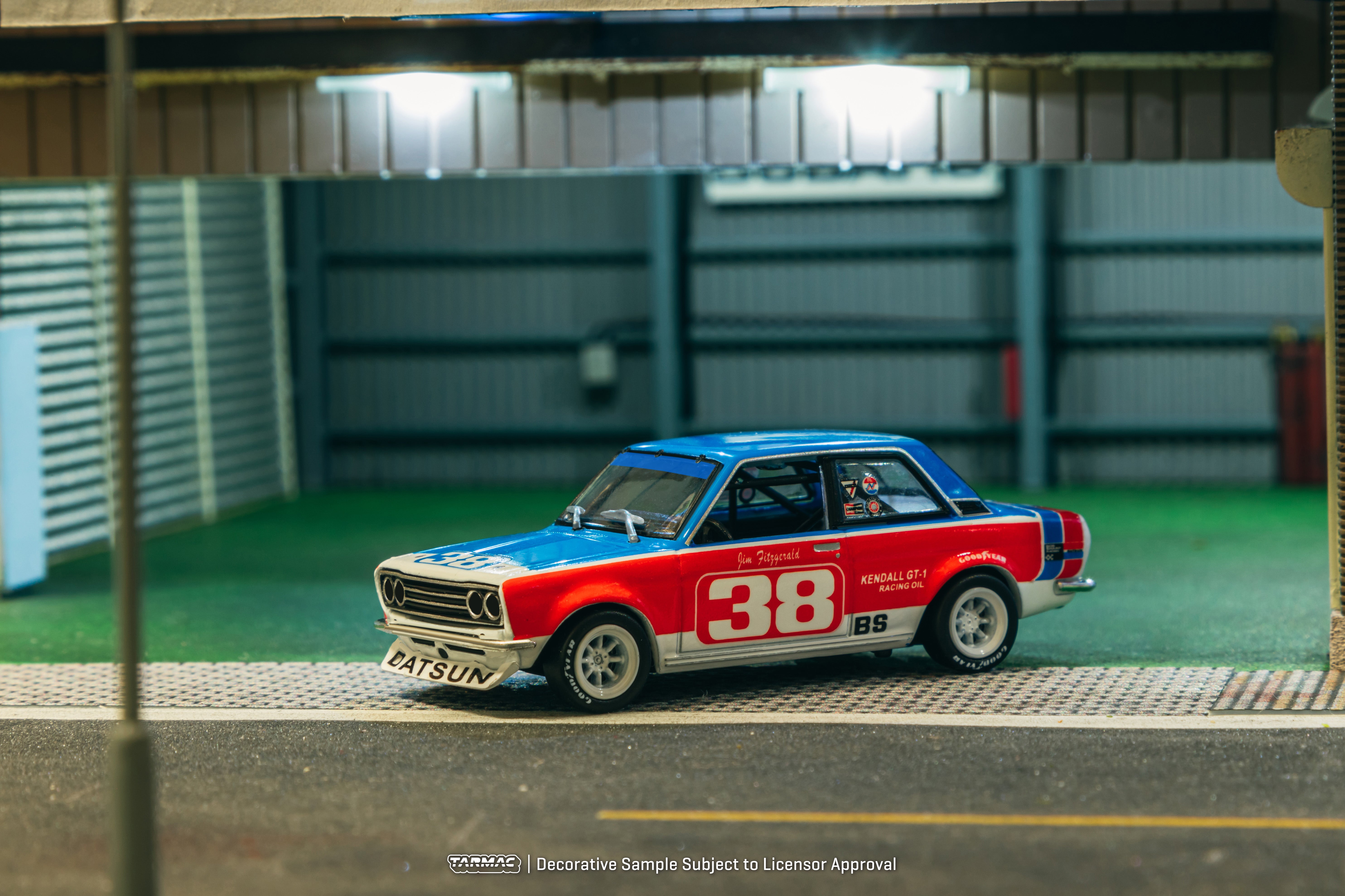 Tarmac Works 1/64 Scale Datsun 510 SCCA National Championship 1973 #38 Diecast Model Car - Collectible Miniature for Racing Enthusiasts & Display Showcase