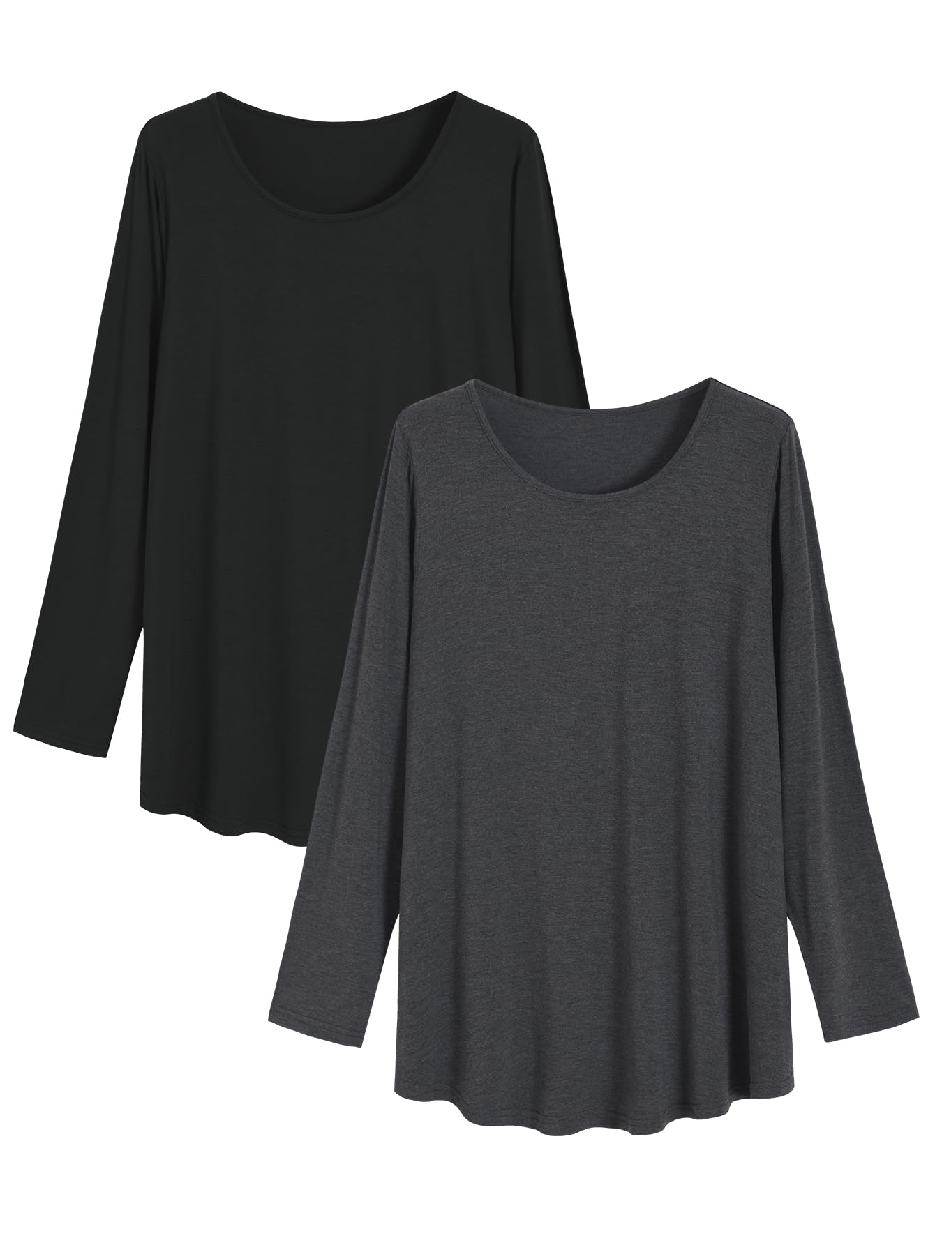 Women's Soft Viscose Long Sleeve Tunic Top - Comfortable Lounge Wear & Sleepwear for Relaxing at Home or Travel