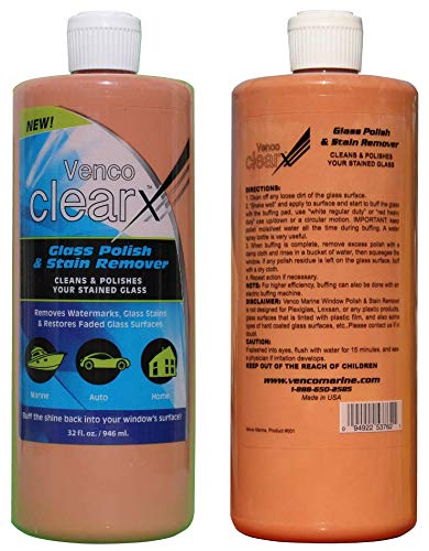 Venco Clear X Large Glass Polish Kit - 4 Quart Glass Cleaning Bottles for Streak-Free Windows | Removes Water Spots, Oxidation & Stains | Perfect for Home, Office & Car Window Cleaning
