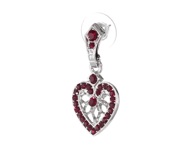 1928 Jewelry Heart of Hearts Crystal Post Dangle Earrings - Vintage Inspired Drop Earrings for Women, Perfect for Weddings, Parties & Special Occasions