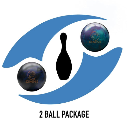 Ebonite Omni Solid & Hybrid 2 Ball Bowling Set - High Performance Bowling Balls for League Play & Tournament Competition (Perfect for Heavy Oil & Medium Oil Lanes)