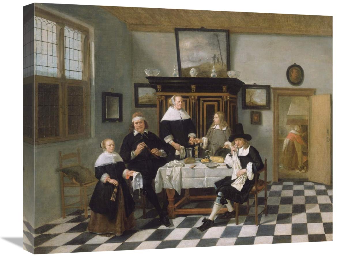 20 x 24 Inch Family Group Interior Art Print by Quiringh Gerritsz Van Brekelenkam - Vintage Dutch Golden Age Painting for Living Room Decor & Home Art Collection