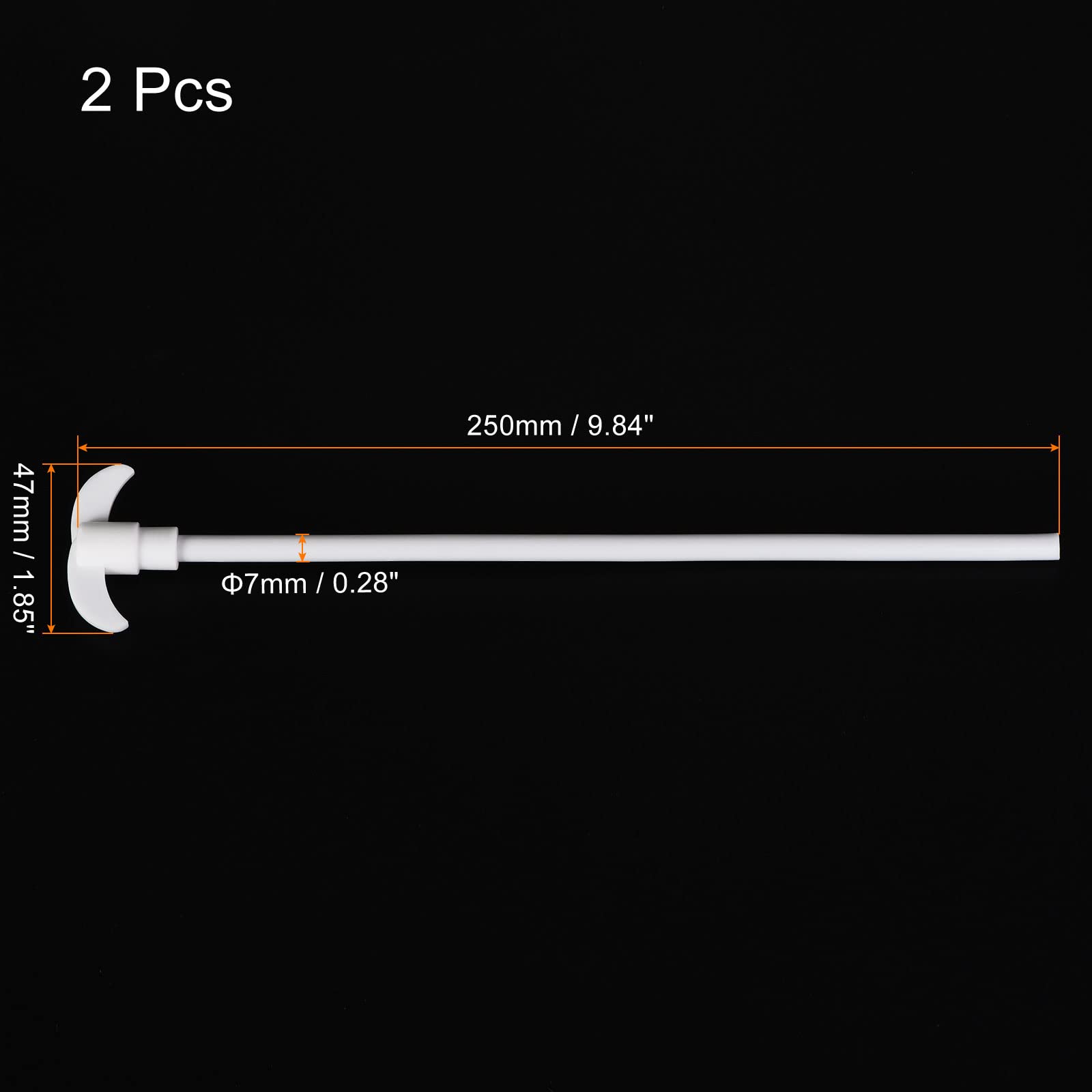 PTFE Electric Stirring Rod 250x47mm - Lab Overhead Stirrer Mixer Shaft with Foldable Paddle - 2 Pack for Chemical Mixing, Sample Preparation & Laboratory Experiments