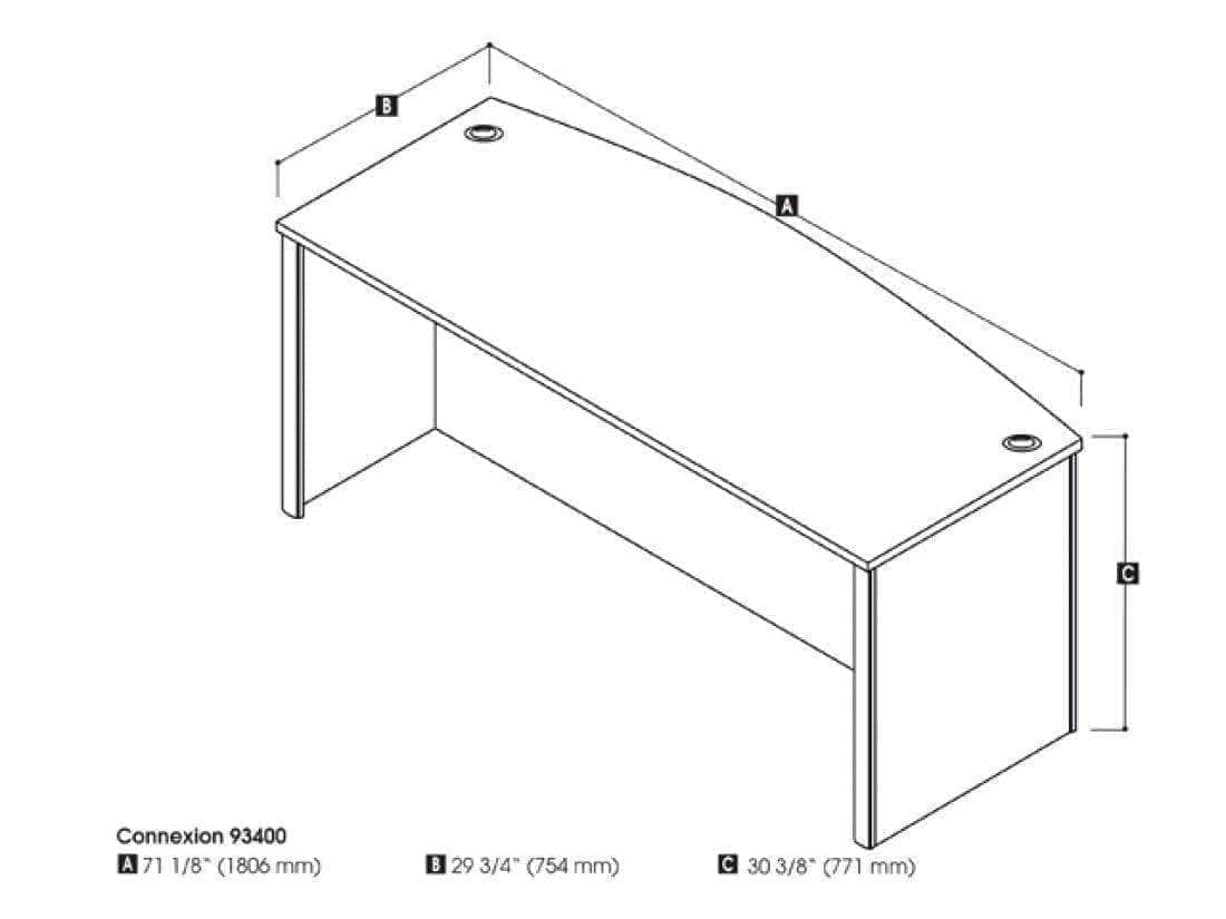 Modubox Connexion Executive Office Desk - Modern L-Shaped Workstation with Storage, Antigua & Black Finish - Perfect for Home Office, Corporate Workspaces & Professional Environments