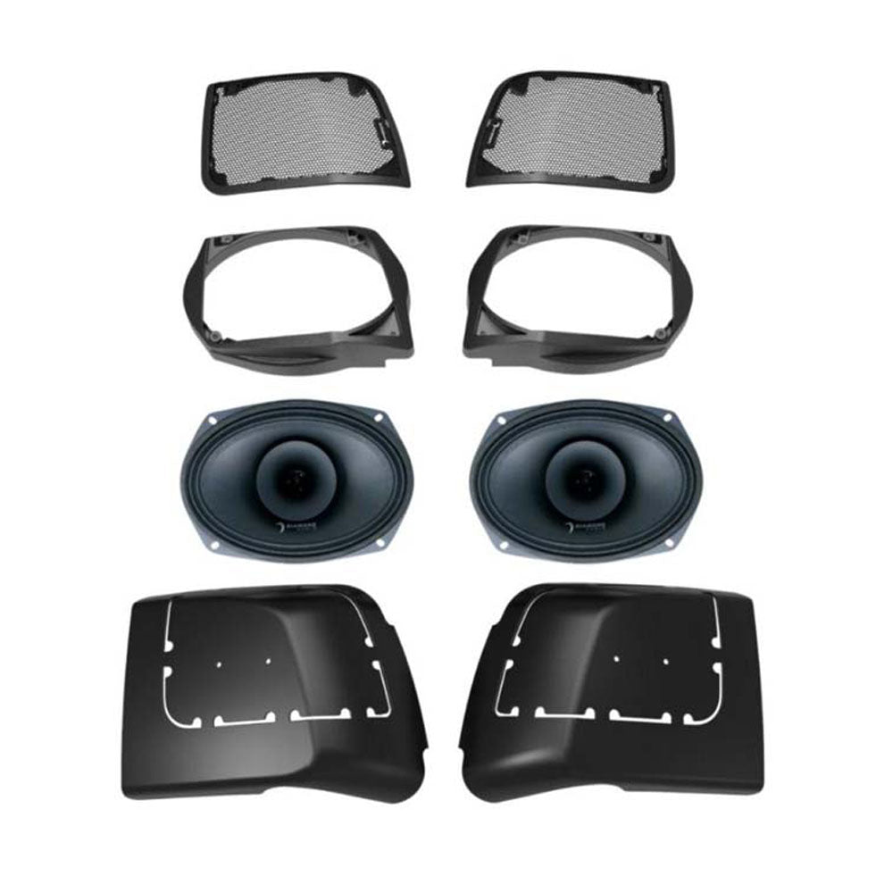 Diamond Audio MSMP692LK 14+ Harley Davidson Motorcycle Speaker Cut in Lid Kit with MP692 (2Ω) - Perfect for Harley Davidson Bike Audio Upgrades & Custom Installations