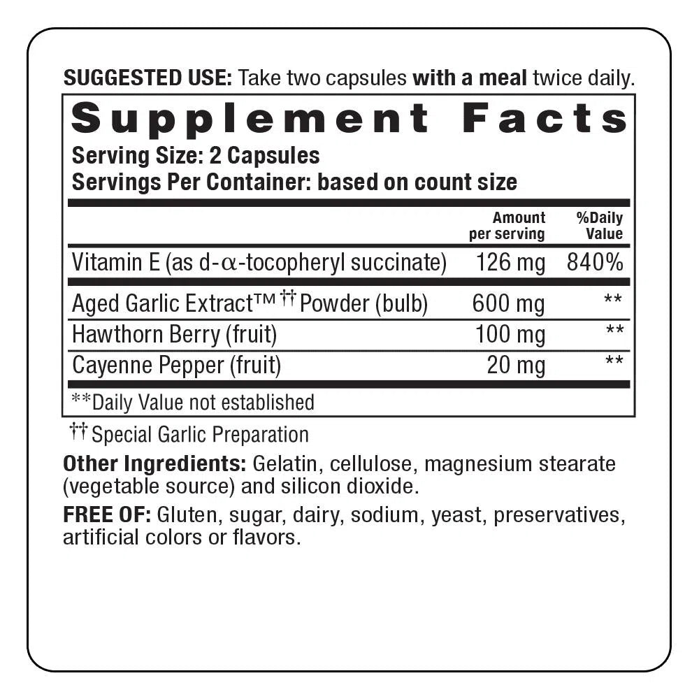 Kyolic Aged Garlic Extract Circulation Formula 106 - Supports Heart Health & Blood Flow - Perfect for Daily Wellness & Cardiovascular Support