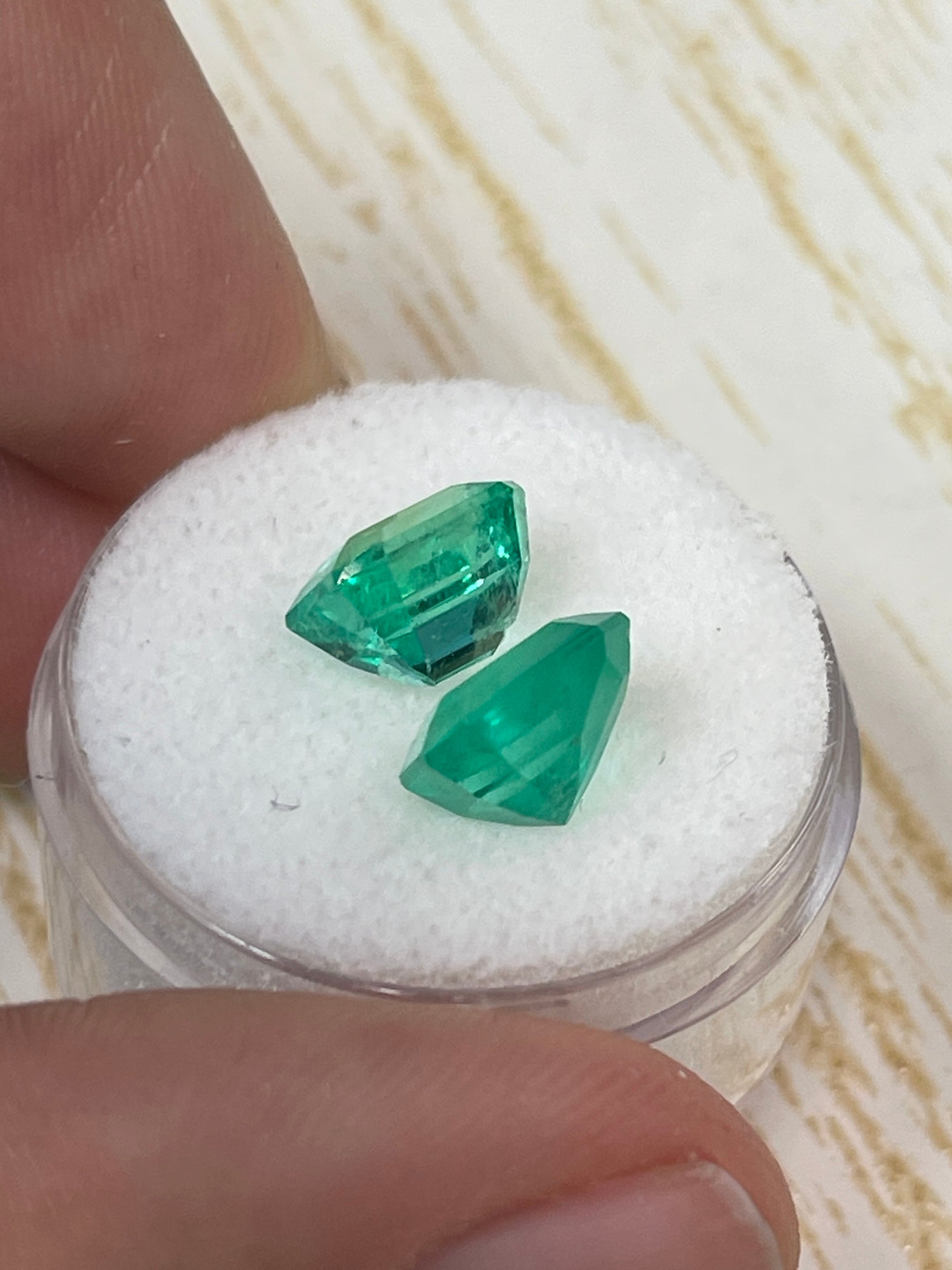 5.19tcw 9x8 Matching Loose Colombian Emeralds - Emerald Cut Gemstones for Jewelry Making, Engagement Rings & Fine Collections