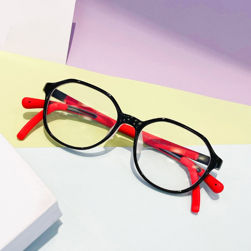 CCspace Unisex Youth Full Rim Square PC Plastic Eyeglasses 56565 - Trendy Lightweight Frames for Kids & Teens - Perfect for School, Reading & Daily Wear