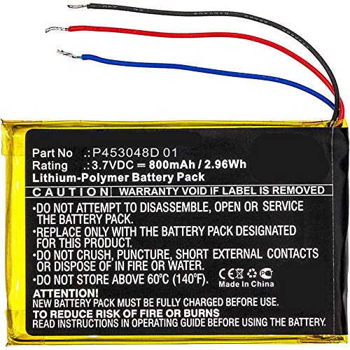Synergy Digital Replacement Battery for JBL Clip 2 Special Edition Speaker - 3.7V 800mAh Li-Polymer High Capacity Battery (Compatible with JBL P453048D-01) - Perfect for Outdoor Adventures, Travel & Portable Music