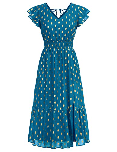 Peacock Blue-gold Dots