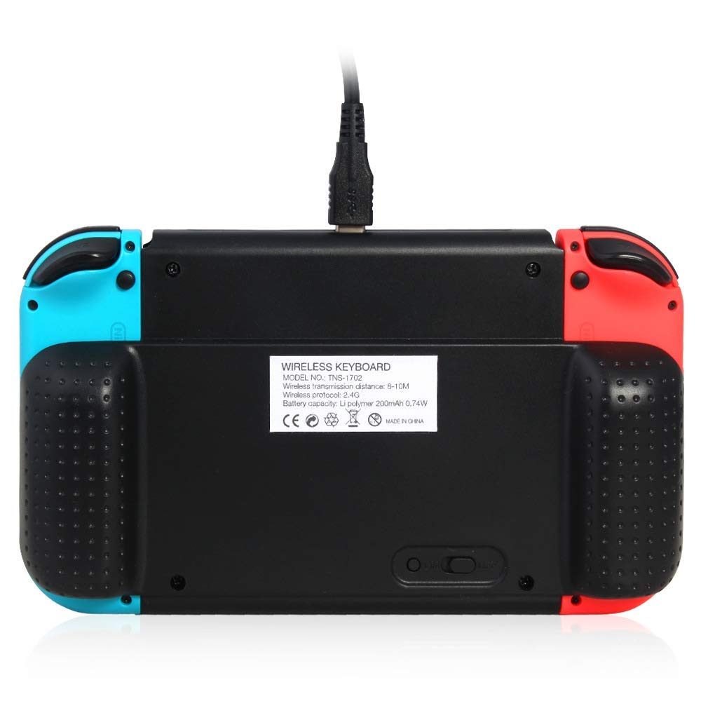 OSTENT 2.4GHz Wireless Remote Controller Keyboard for Nintendo Switch Joy-Con Game - Perfect for Gaming, Typing & Streaming on Nintendo Switch Console