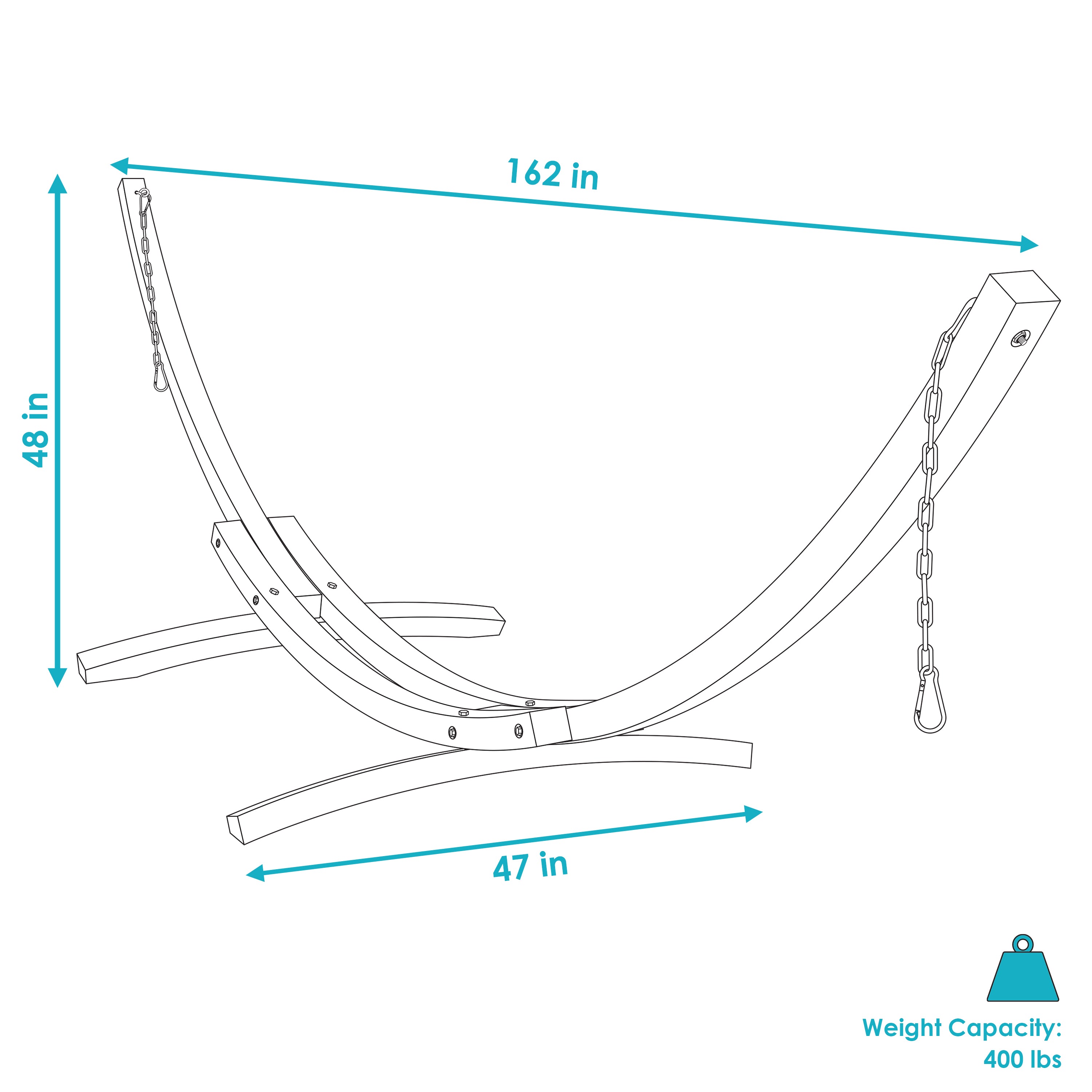 Sunnydaze Solid Wooden Curved Arc Hammock Stand - Heavy Duty Outdoor Patio Hammock Frame for Backyard, Garden, Poolside & Beach Relaxation