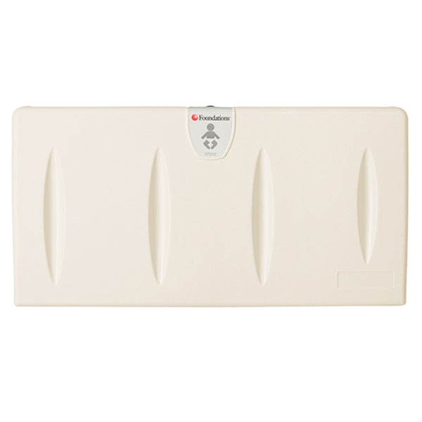 Foundations Classic Horizontal Surface Mount Baby Changing Station with EZ Mount Backer Plate - Easy Installation Diaper Changing Table for Nursery, Daycare & Public Restrooms