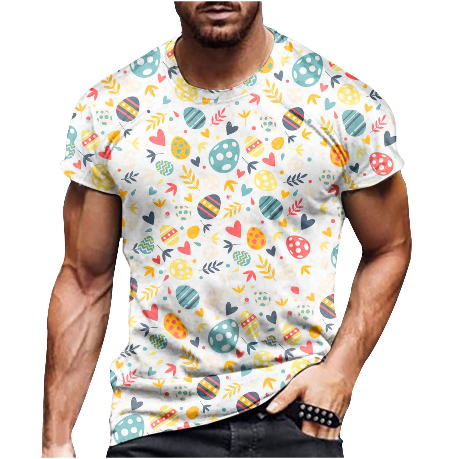 Funny Bunny Graphic T-Shirt for Men - Soft Cotton Short Sleeve Casual Tee with Cute Rabbit Print - Perfect for Summer Outfits, Streetwear & Casual Wear