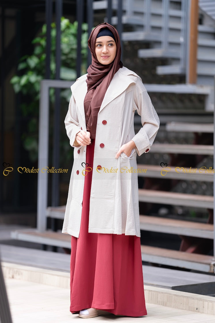 Stylish Summer Coat in Off-White | Lightweight Women's Jacket for Warm Weather | Perfect for Beach Outings, Vacations & Casual Wear