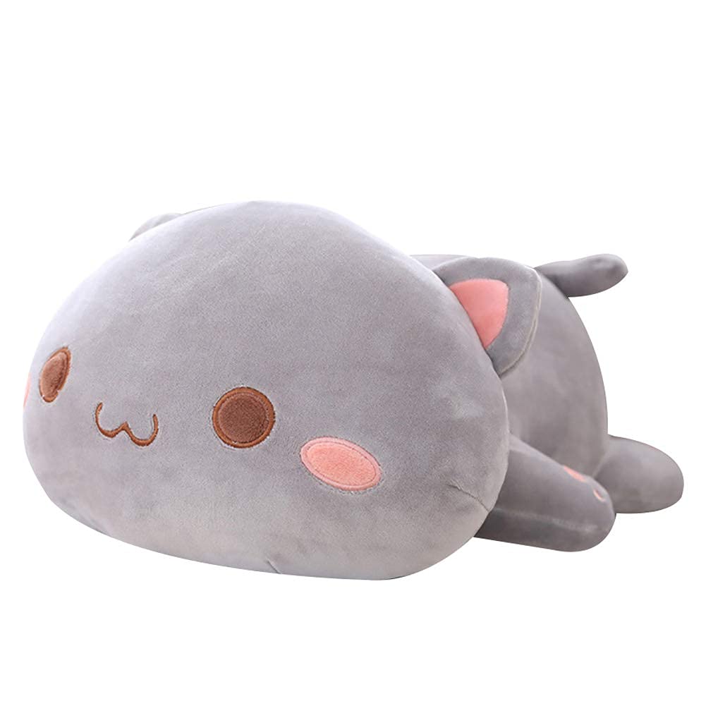 35-65 Kawaii Lying Cat Plush Stuffed Animal Toy - Super Soft Cute Cartoon Cat Doll & Lovely Pillow for Kids Girls - Perfect for Bedroom Decor, Birthday Gifts & Cuddling Companion