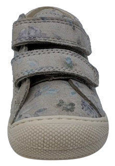 Naturino Girl's Cocoon Vl Vel.Fleurs Sneakers - Lightweight & Comfortable Gray Sneakers for Kids - Perfect for School, Play & Everyday Wear