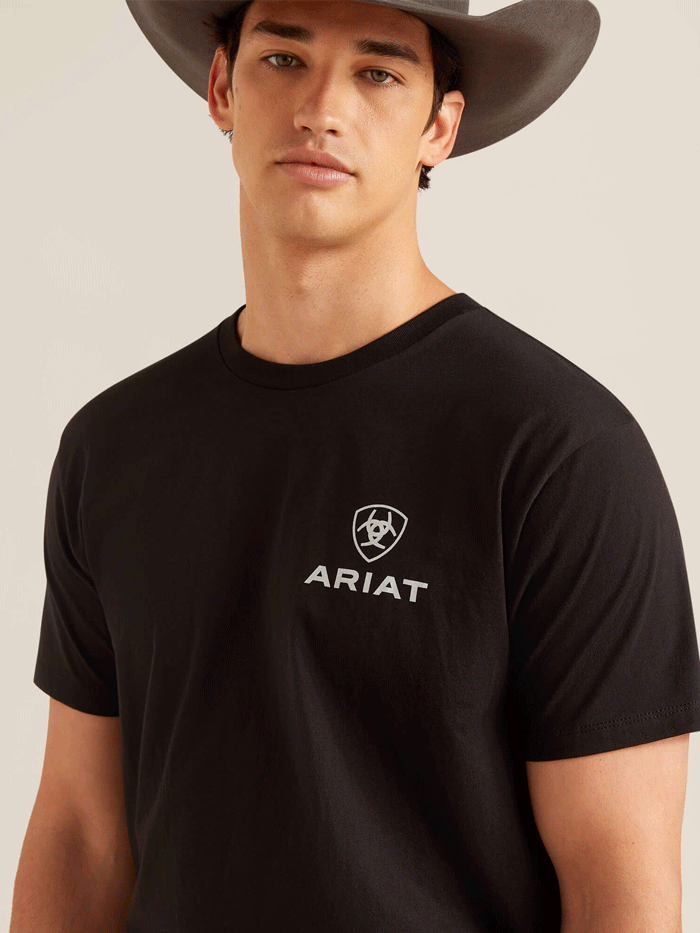 Ariat Men's Sugar Flag T-Shirt - Black | Patriotic American Flag Graphic Tee for Casual Wear & Outdoor Activities