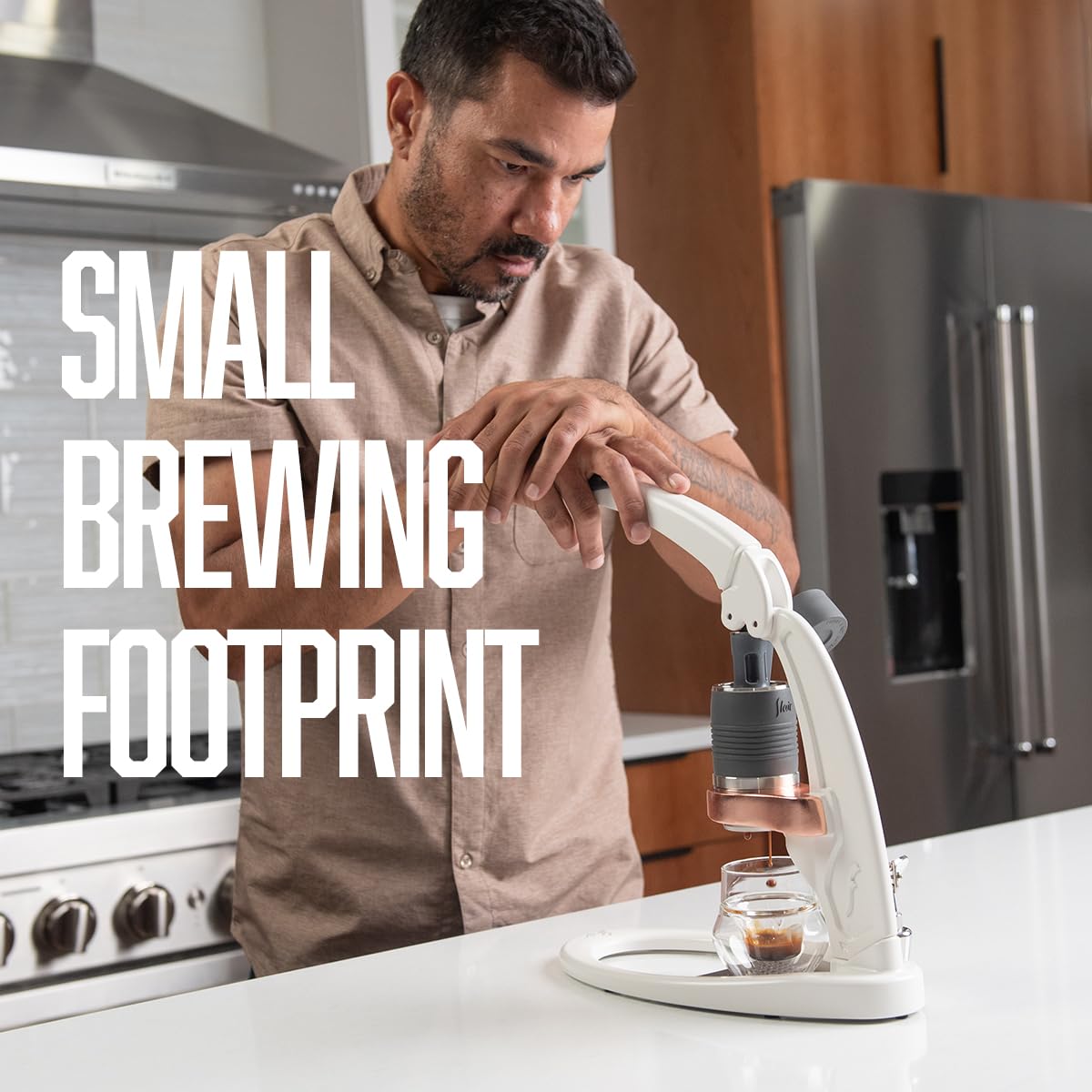 Flair Pro 3 Manual Lever Espresso Maker - Stainless Steel Brew Head with Pressure Gauge & Shot Mirror | Compact Design for Home Baristas | Perfect for Espresso Enthusiasts & Small Kitchens