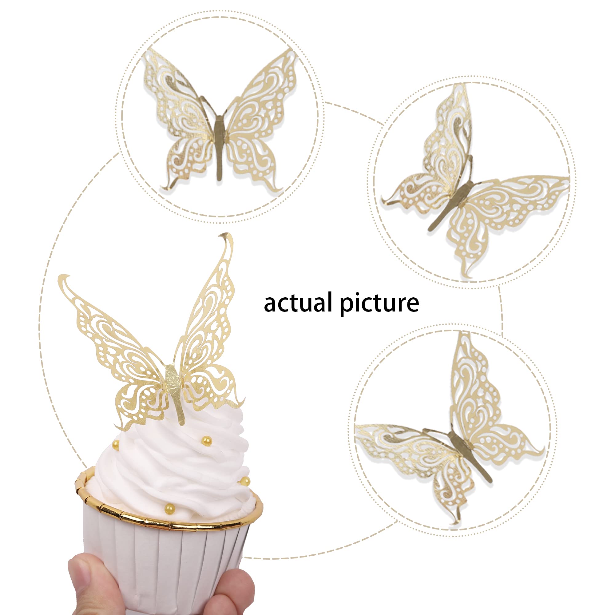 30 PCS Glitter 3D Butterfly Wall Stickers - DIY Home Decor for Kids Room, Wedding & Anniversary - Gold, Silver, Rose Gold (3 Styles) | Perfect for Nursery, Bedroom, Party & Event Decorations
