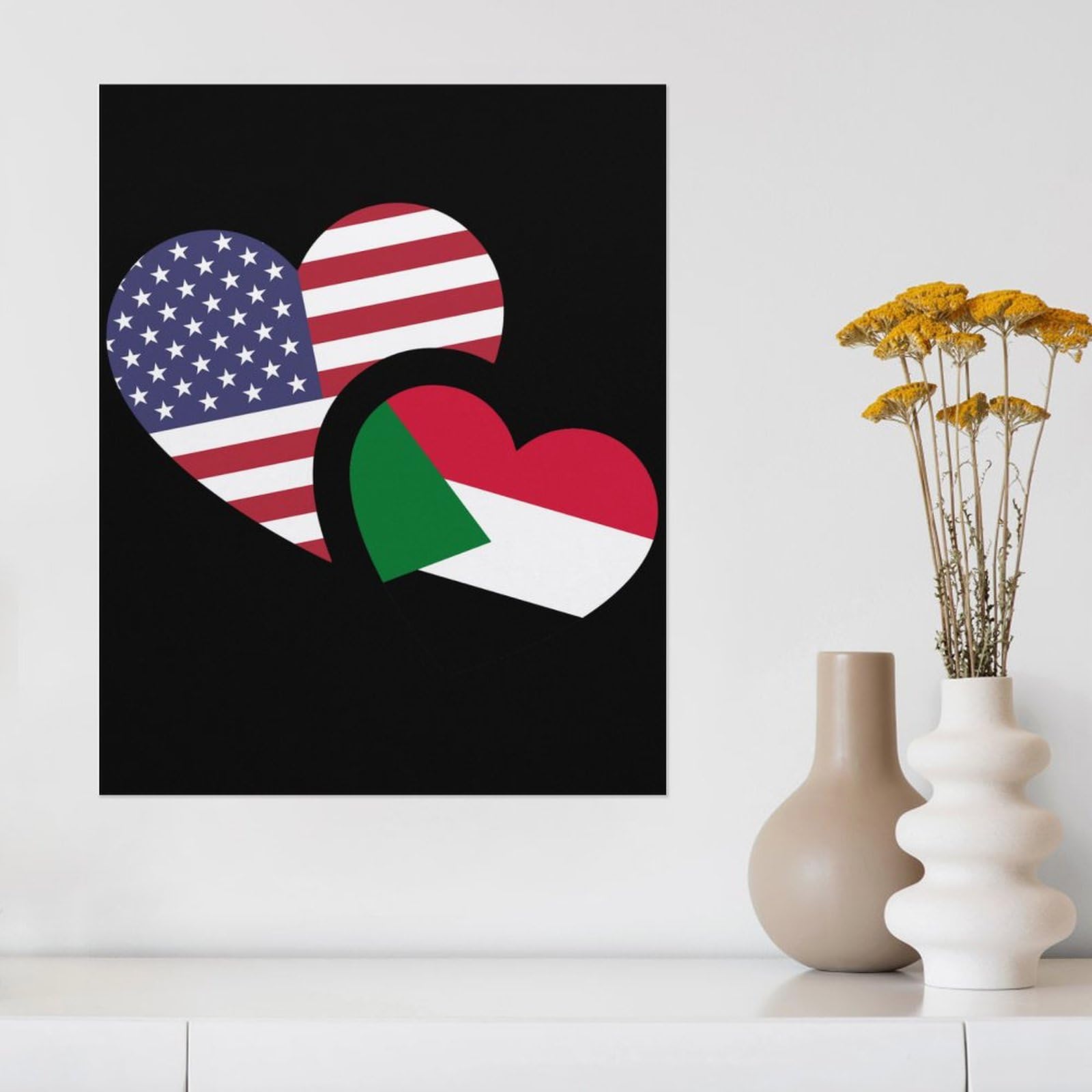American Flag Canvas Wall Art - 16x20 Inch (40x50cm) Patriotic Home Decor with Wooden Frame - Perfect for Living Room, Bedroom, Office & Gift Giving