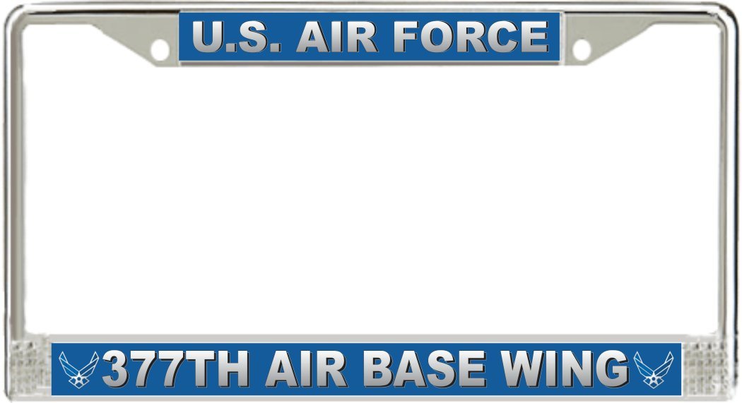 MilitaryBest U.S. Air Force 377th Air Base Wing License Plate Frame - Durable Car Accessory for Military Enthusiasts - Perfect for Veterans, Patriotic Drivers & Air Force Supporters